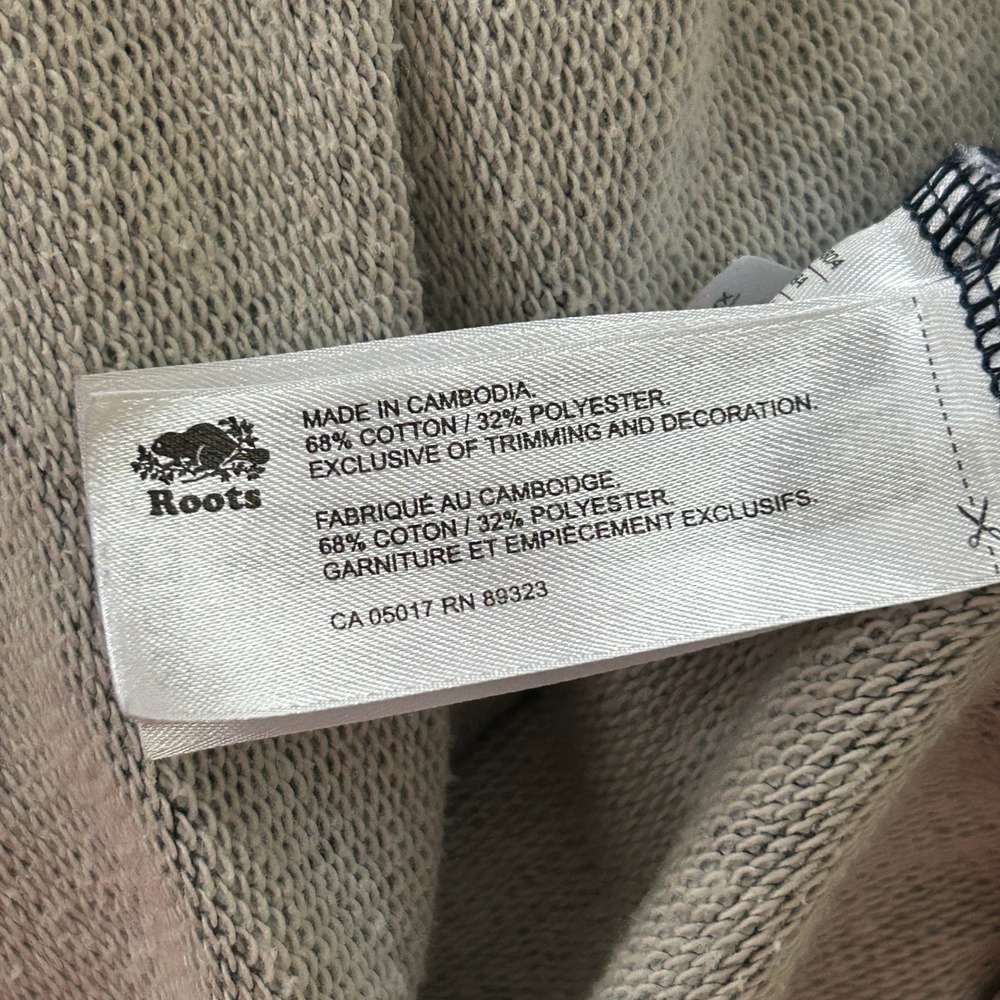 Roots Canada Gray 1/4 Zip Pullover Hooded Cotton Blend Sweater - XS - Picture 8 of 8